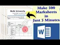 marksheet in word multiple marksheet generate Mailing in ms word hindi