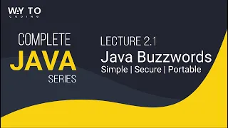 2 1 Java Buzzwords - Simple Secure and Portable Java Series Way To Coding