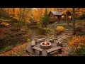 Download Lagu You’re Sitting Beside a Crackling Firepit by the River | Peaceful Autumn Cabin \u0026 Soothing Birdsong