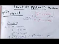 Fermat s Theorem Numerical examples Important for exams