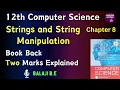 12th Computer Science Chapter 8 Two Marks Explained Strings Important Questions