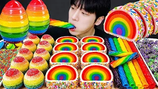 ASMR MUKBANG | 직접 만든 갤럭시 꿀젤리 레인보우 디저트 아이스크림 먹방 & 레시피 DESSERT GALAXY HONEY JELLY CANDY