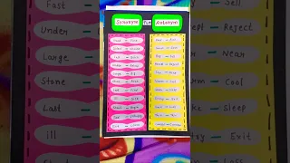 Make a TLM of synonyms and antonyms ideas craft and painting channel