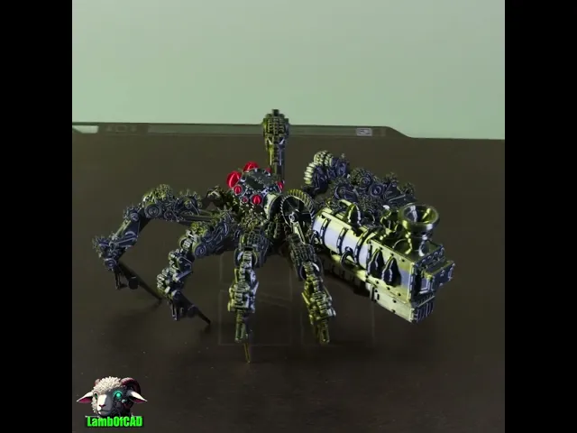 Articulated Steampunk Jumping Spider (also static .stl minature) video thumbnail