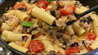 Best pasta with just one eggplant and a few ingredients you have at home! It's So Good & Easy!