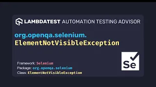 org openqa selenium ElementNotVisibleException with examples
