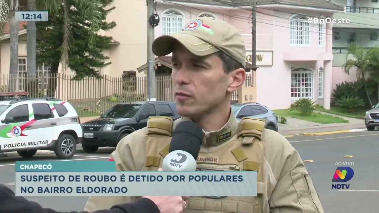 Suspeito de roubo é detido por populares no Bairro Eldorado em Chapecó