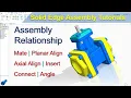 Solid Edge Assembly Tutorials Assembly Relationship - Mate Axial Align Insert Connect Angle