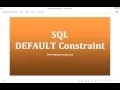28 - SQL DEFAULT Constraint