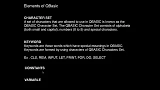 Qbasic fundamentals variables keywords operators