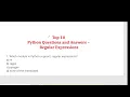 Top 10 Python MCQ on Regular Expression
