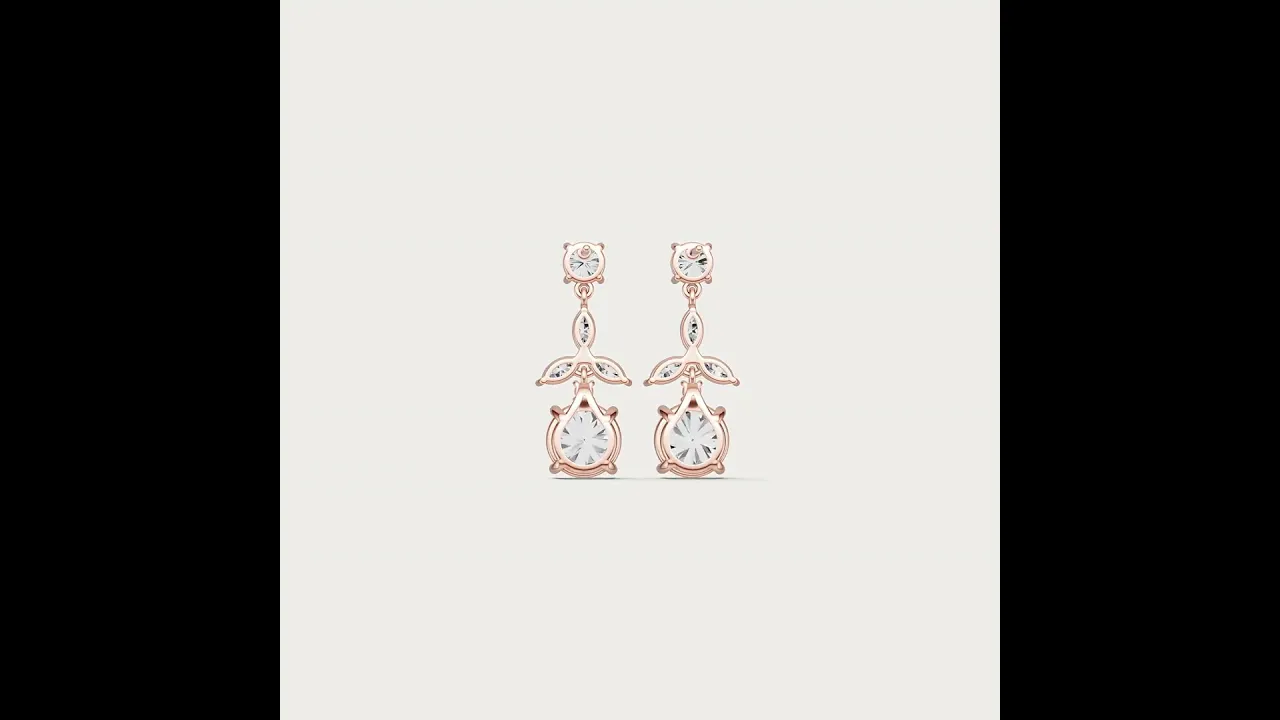 5.45 CTW Round Lab-Grown Diamond Floral Drop Earrings