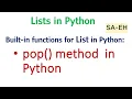 pop in Python List pop in Python CBSE Python pop with examples built-in functions