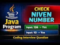 Java Program to Check Niven Number Harshad Number Program in Java Coding Interview Question