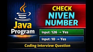 Java Program to Check Niven Number Harshad Number Program in Java Coding Interview Question