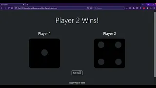 Dice Game Using HTML JavaScript Bootstrap