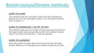 ByteArrayInputStream class