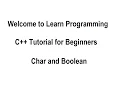 Learn Programming in C for Beginners Tutorial 11 - Char and Bool