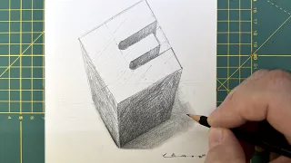 Drawing 3D Letter E  #minimalart #Art #draw3d