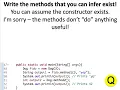 Practice reading Java code to identify a method signature