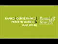 Rank vs Dense Rank vs Percent Rank vs Cumulative Distribution in SQL