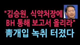 “김승원, 식약처장에 BH 통해 보고서 올리라” 청개입 녹취 터졌다 (2026.9.8)