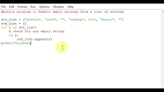 python program to Remove empty strings from a list of strings