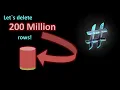 We need to remove 200 Million rows BTW It s the production DB