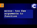 error too few arguments to function
