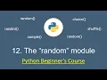 Python for Beginners 12 Random Module in Python random randint choice shuffle sample