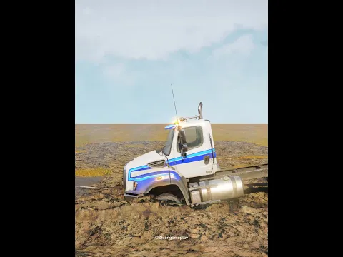 Military Truck Sinking in Mud MudRunner #mudrunner #simulation #truck