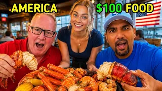 American 🇺🇸 $100 Unlimited Food || Indian in USA