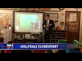 Meteorologist Ryan Beesley visits Hollydale Elementary School