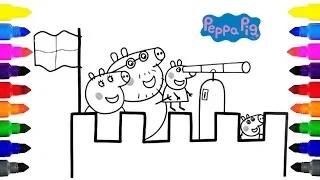 Peppa Pig The Windy Castle Coloring Pages for Kids