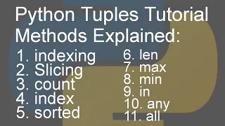 Tuples In Python Tuples Methods and Functions Python Tutorial For Beginners