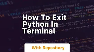 How to exit python in terminal
