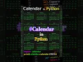 How to create a Calendar in Python Ganesh Rawatz