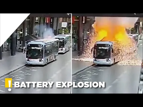 Электробус загорелся после взрыва аккумулятора в Париже