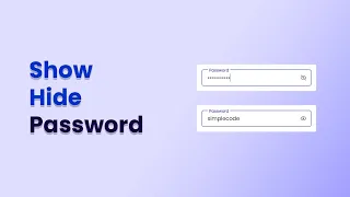 Show and Hide Password using html css and vanilla javascript