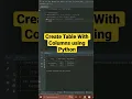 Create Table With Columns Using Python