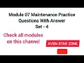 Maintenance Practice Question Bank Part 4 Module 07 EASA DGCA CAA exam question