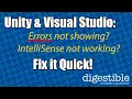 Unity Fix IntelliSense and Error Checking in Visual Studio