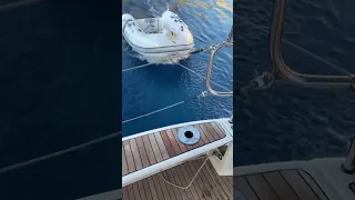 Davits or Tow ? #travel #liveaboard #Bavariayachts #medsailing #sailinginthemed #svimpavidus