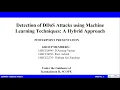 Detection of DDoS Attacks using ML Techniques A Hybrid Approach PPT Presentation Capstone - VIT