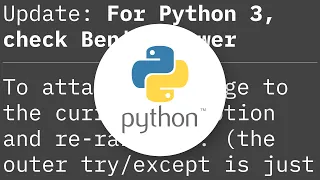 How do I raise the same Exception with a custom message in Python