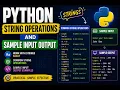 String Operations and Sample Input Output