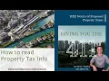 411 - How to read Property Tax Info