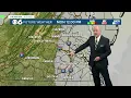 Clouds hang around the I-95 corridor Monday in Virginia
