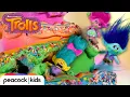 Poppy and Branch Rescue Smidge From Inside a GIANT Rainbow Cake TROLLS TOYMOTION
