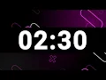 2 Minute 30 Second Timer with Relaxing Upbeat Music and Alarm Countdown Clock for Stress Relief